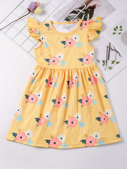 Toddler Girls Ruffled Sleeves Princess Dress For Party Kids Summer Clothes