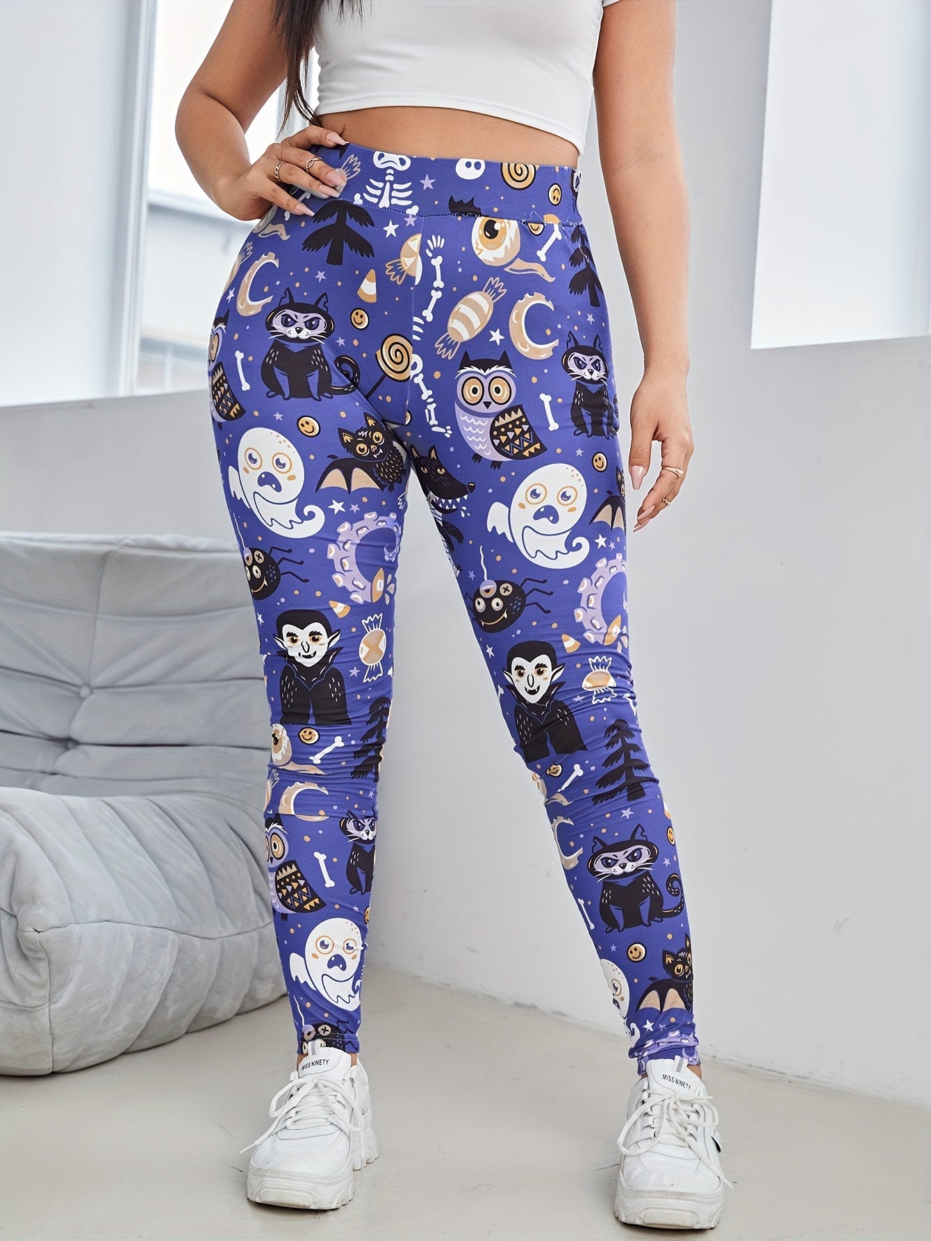 Monster Print High Rise Yoga Leggings