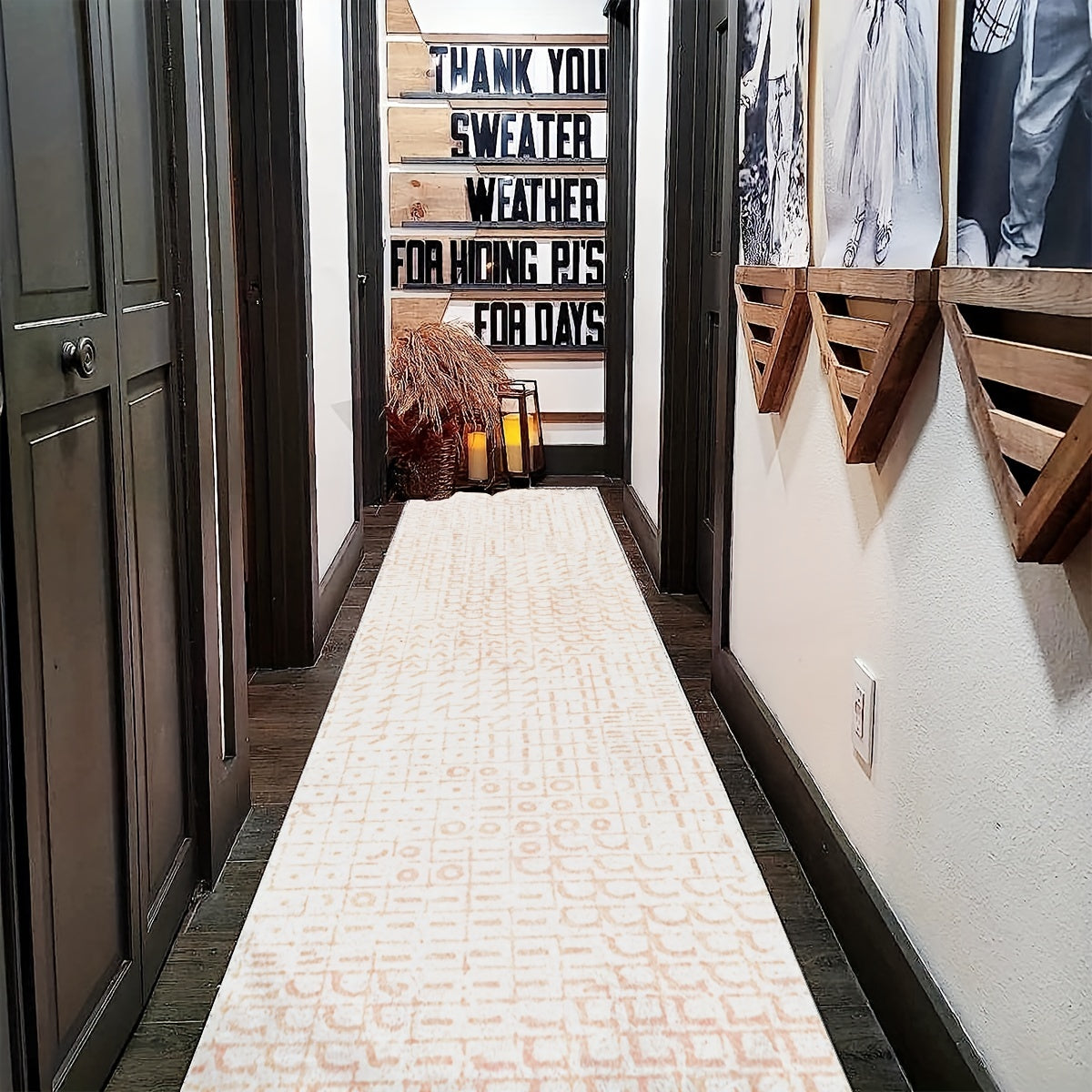 Boho Runner Rug for Laundry Room Area Soft Non Slip Washable Stair Carpet Runner