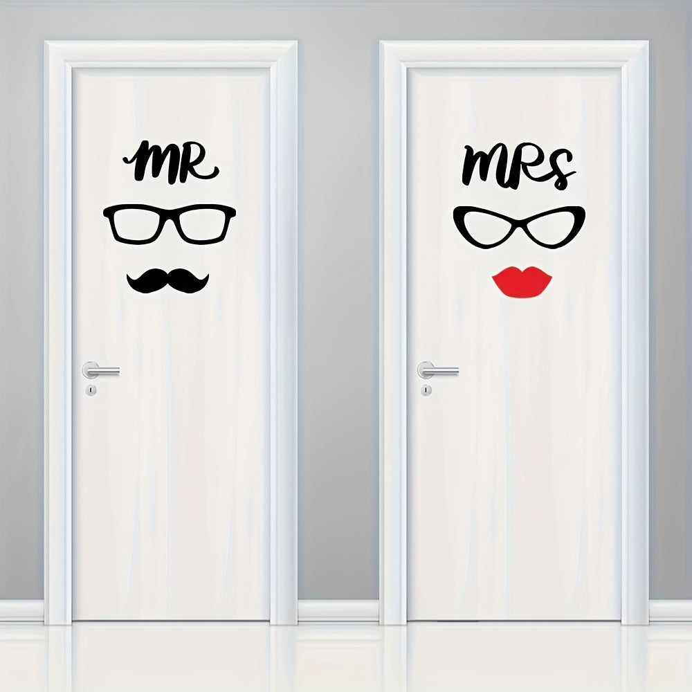 1pc Toilet Wall Sticker Self-adhesive English Men And Women Wall Sticker