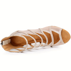 Women's Mesh Breathable Latin Dance Shoes High Heel Professional Dance Shoes