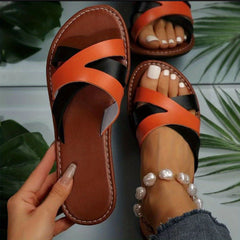 Women's Block Heel Cross Strap Sandals