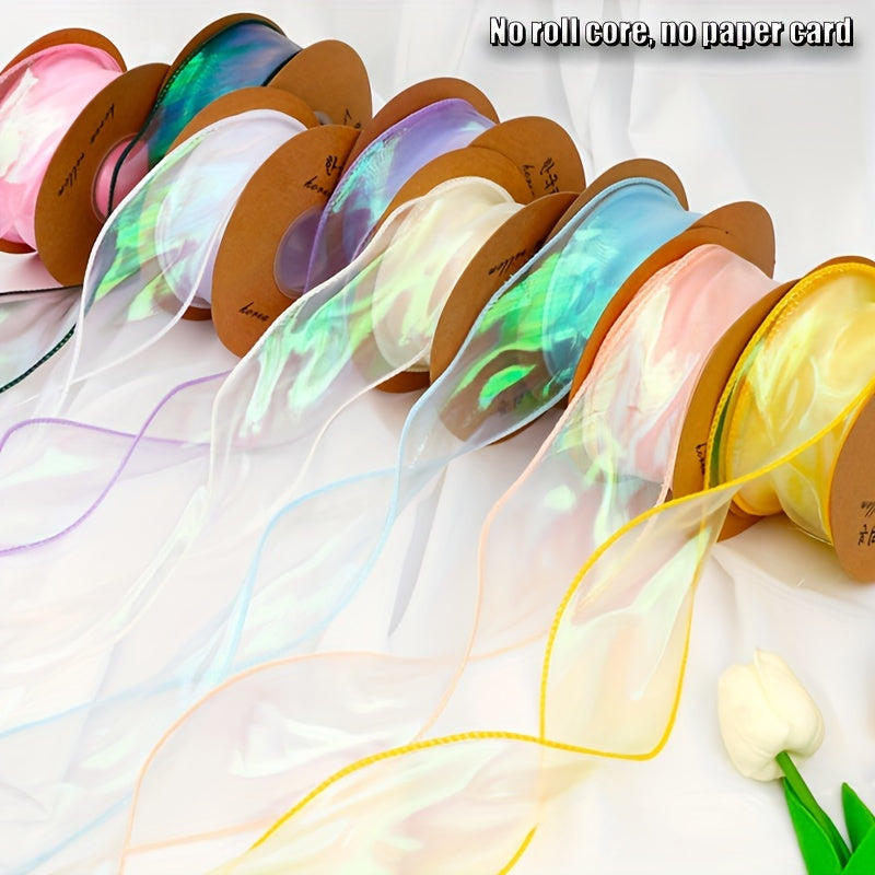 10 Yards 40mm Silk Ribbon Roll for Flower Bouquet Gift Wrapping