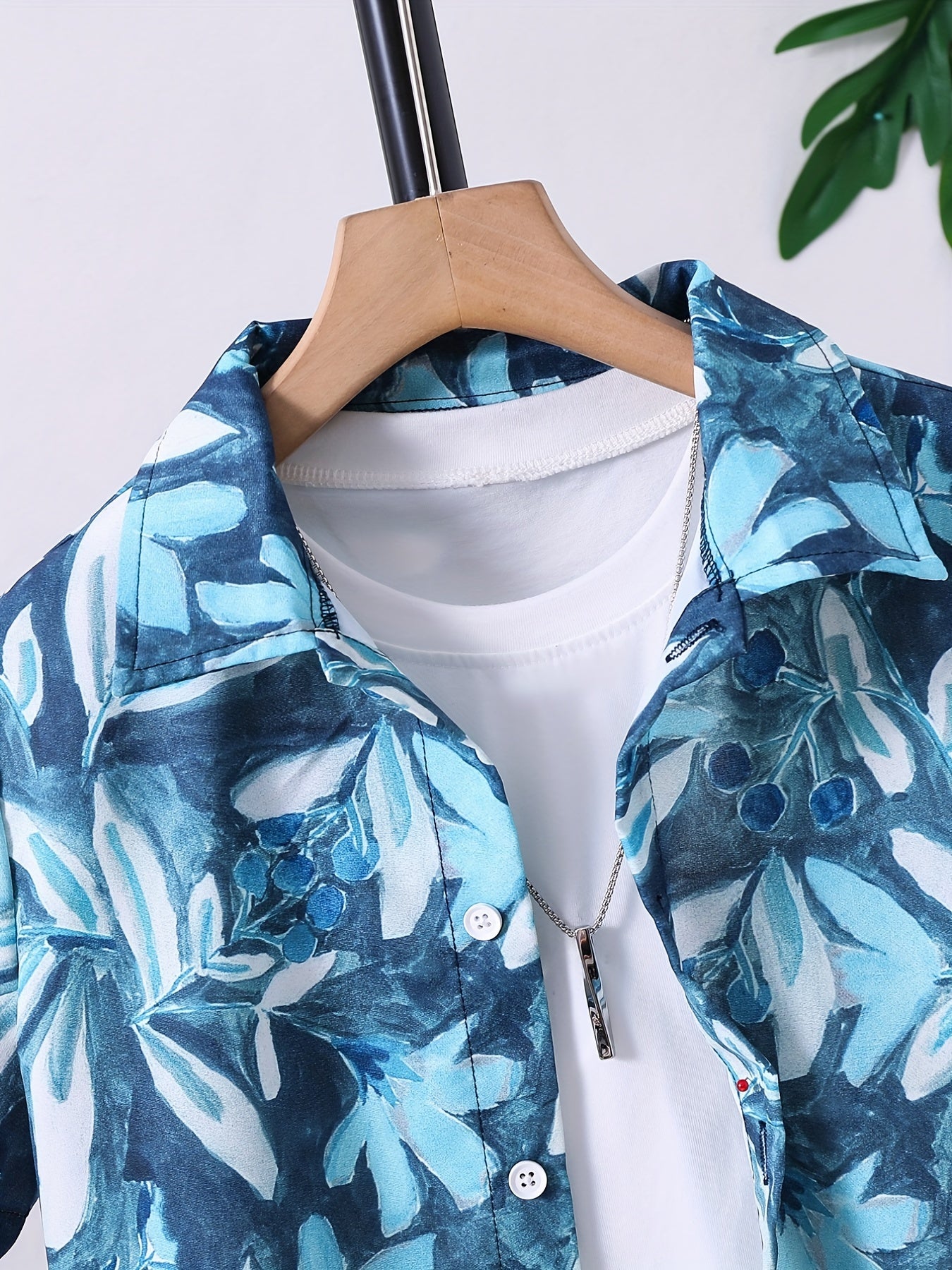 Leaf Graphic Print Boys Casual Shirt