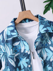 Leaf Graphic Print Boys Casual Shirt