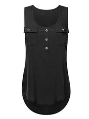 Sleeveless Solid Crew Neck Casual Tank Top Women's Clothing