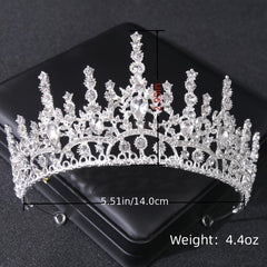 Baroque Crystal Golden Metal Bridal Crown Tiara Wedding Bridal Tiara