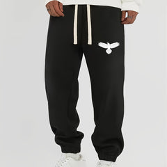 Eagle Print Men s Drawstring Pocket Sweatpants Casual Jogger Pants