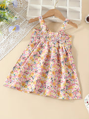 Toddler Girls Flowers Graphic Bow Cami Princess Dress
