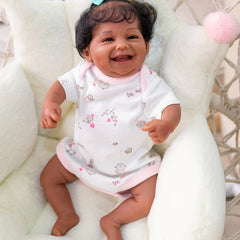 Adorable African American Baby Doll Soft Silicone Vinyl Waterproof Bath Toy
