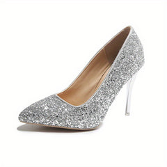 Glitter High Heels Sparkly Sequins Pointed Toe Stilettos