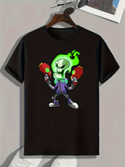 Funny Cartoon Print Men's Graphic T shirt Casual Comfy Tees For Summer