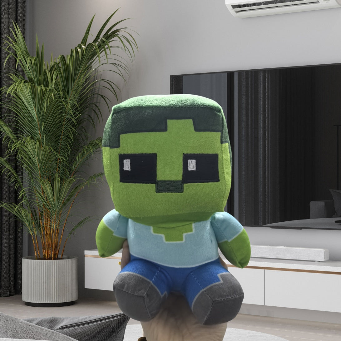 Green Sitting Zombie Plush Toy Soft & Durable Fabric Stuffed Animal