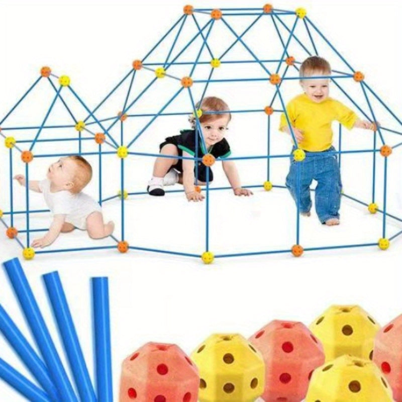 Fort Construction Tent Building DIY Mosaic Toy for Kids
