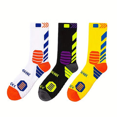 3 Pairs Sport Socks for Skateboard Basketball Runn