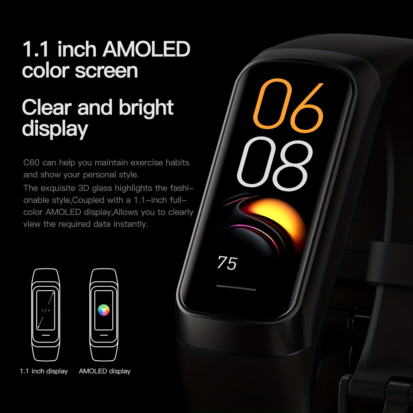 LIGE Smart Watch: 2" AMOLED Display, Wireless Calling, Calorie Tracking