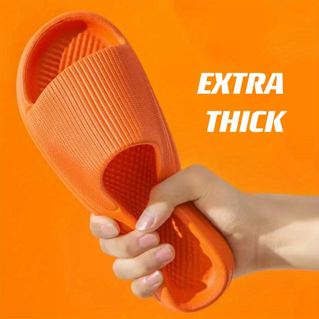 Women's Platform Pillow Slides Open Toe Non Slip Slippers