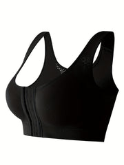 Wireless Sports Bra Front Buckle Comfy Push Up Anti Sagging Tank Bra