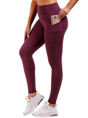 High Waist Breathable Fitness Workout Yoga Pants With Phone Pockets