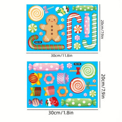Christmas Glass Stickers Candy Man Candy Stick Static Stickers