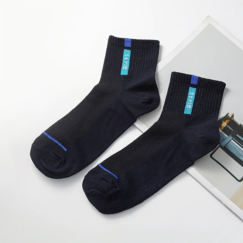 5 Pairs Men's Breathable Cotton Ankle Socks for Sports