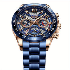 LIGE Waterproof Boys Watch Business Sports Quartz Chronograph Wristwatch