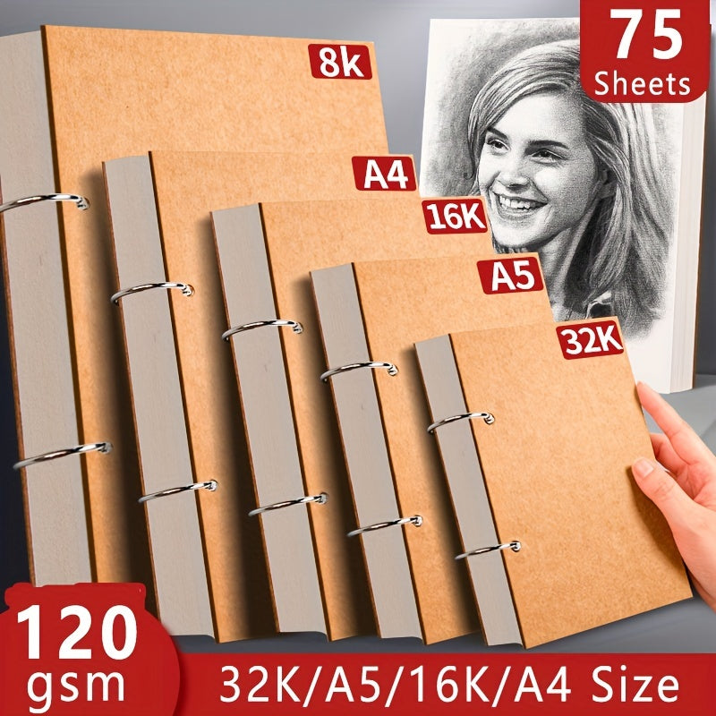 32K A5 A4 16K Sketch Book 75 Sheets 120gsm Thick Drawing Paper