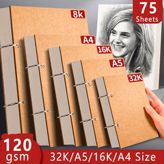 32K A5 A4 16K Sketch Book 75 Sheets 120gsm Thick Drawing Paper
