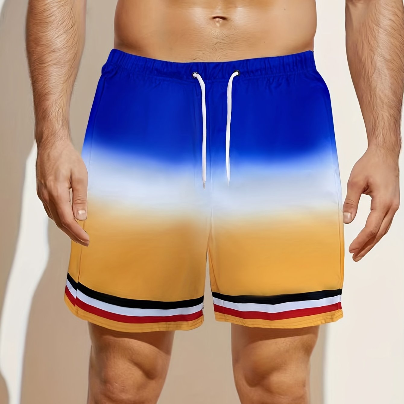 Men's Quick Drying Beach Shorts with Drawstring Waist