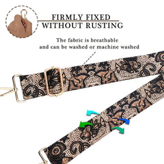 Vintage Print Bag Strap Wide Shoulder & Crossbody Bag Strap