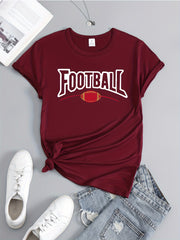 Women's Football Graphic Short Sleeve Sports Tee