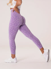 Leopard Print Yoga Leggings, Stretchy Workout Pants for Gym