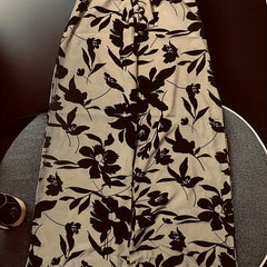 Floral Print Wide Leg Pants High Waist Long Length