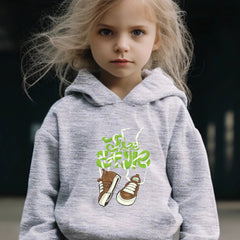 2pcs Shoes Print Outfits Girls Hoodies Jogger Pants Set For Girls
