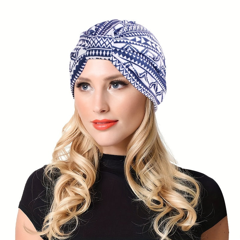 Bowknot Boho Turban Cap Head Wrap Head Scarf Elastic Beanie Chemo