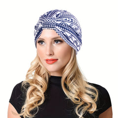 Bowknot Boho Turban Cap Head Wrap Head Scarf Elastic Beanie Chemo