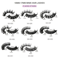 Long Wispy Faux Mink Lashes in Natural Colors