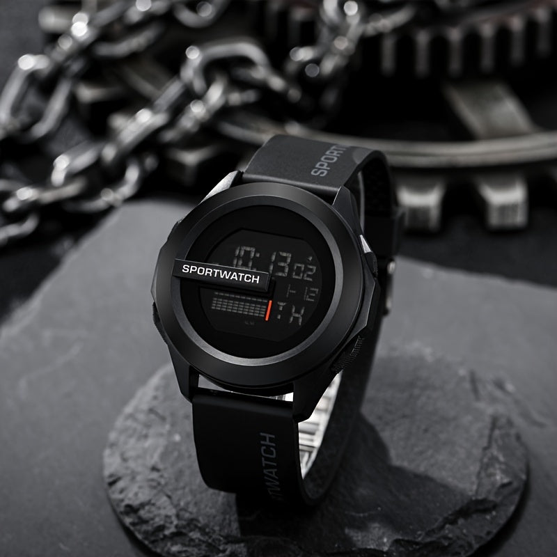 Men's Digital Sports Watch with Rubber Strap