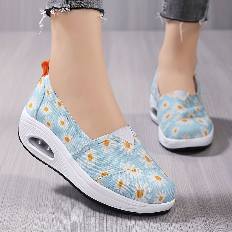 Plaid Slip On Walking Shoes Lightweight Casual Sneakers