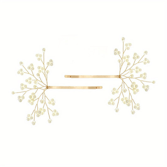 Faux Pearl Tree Hairpin Bridal Hairpin Women Girls Wedding Party Hair Clip