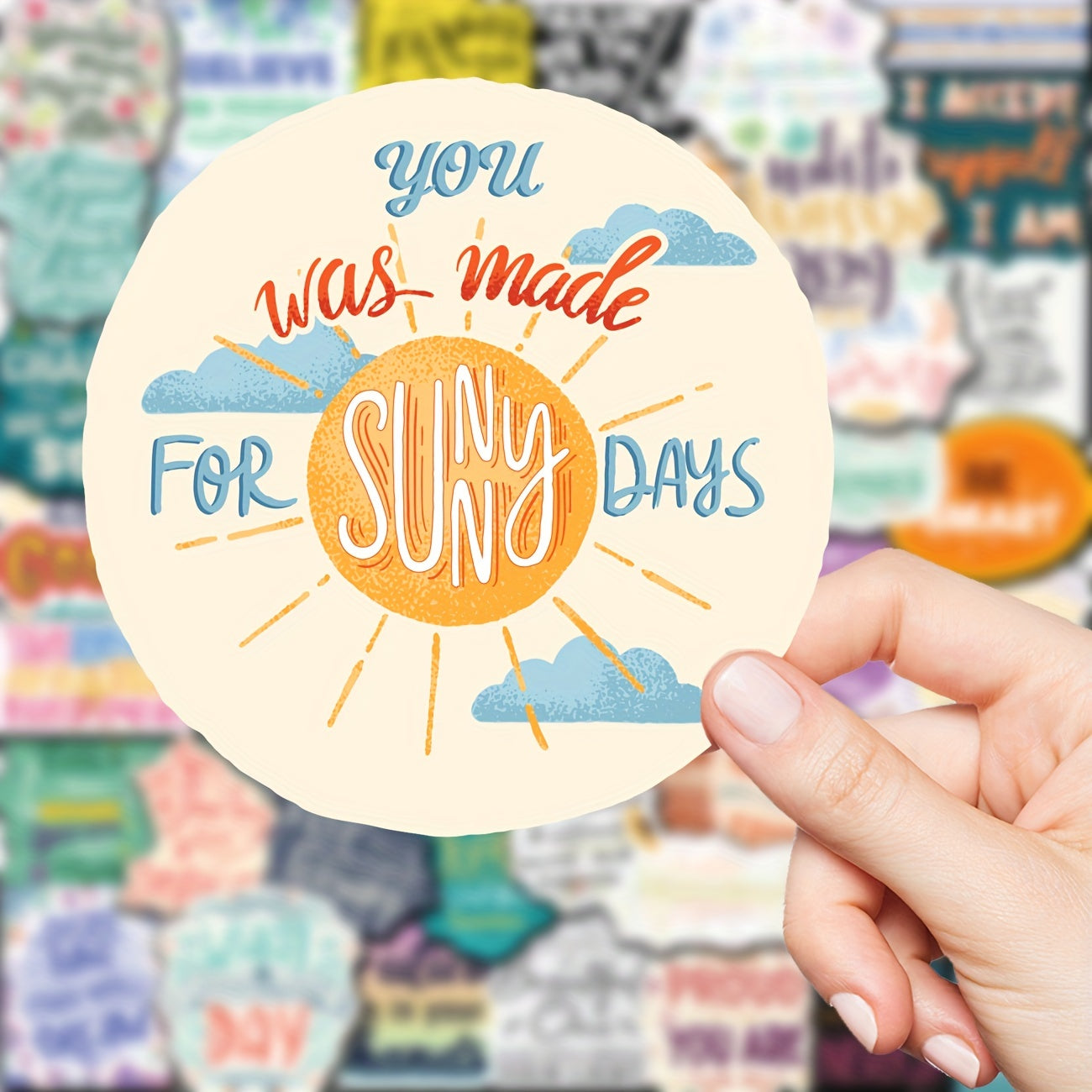 50pcs Inspirational Words Stickers Waterproof Decals for Laptop Water Bottle