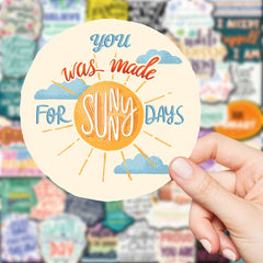50pcs Inspirational Words Stickers Waterproof Decals for Laptop Water Bottle