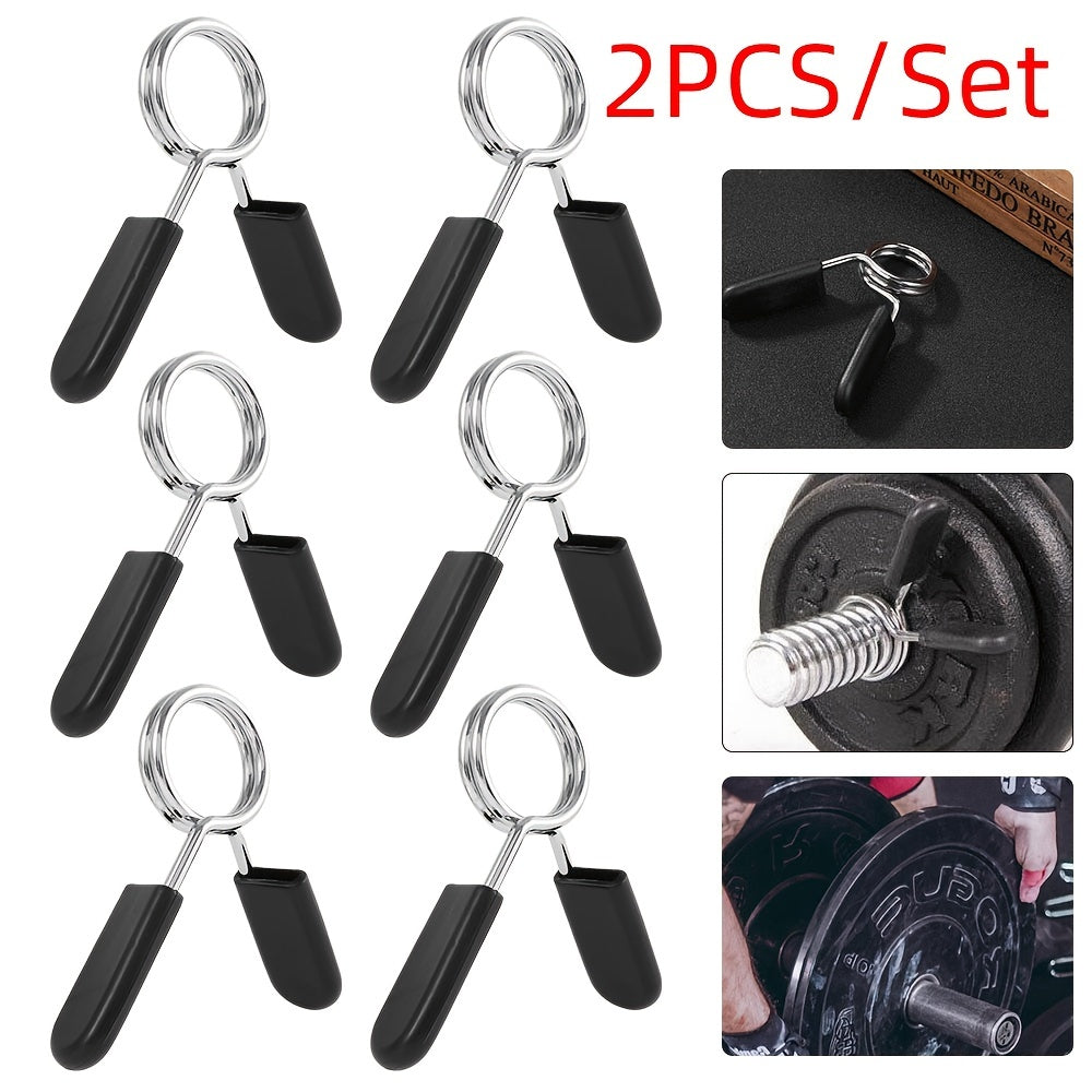 2pcs Barbell Clamp Spring Collar Clips Gym Weight Dumbbell Lock
