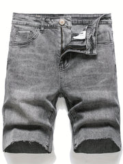 Men's Denim Shorts with Pockets for Summer Casual Wear