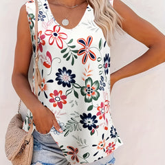 Floral Print Tank Top Sleeveless Casual Summer Women's Clothing