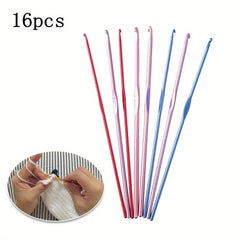 Aluminum Crochet Hooks Knitting Needles Craft Yarn Set