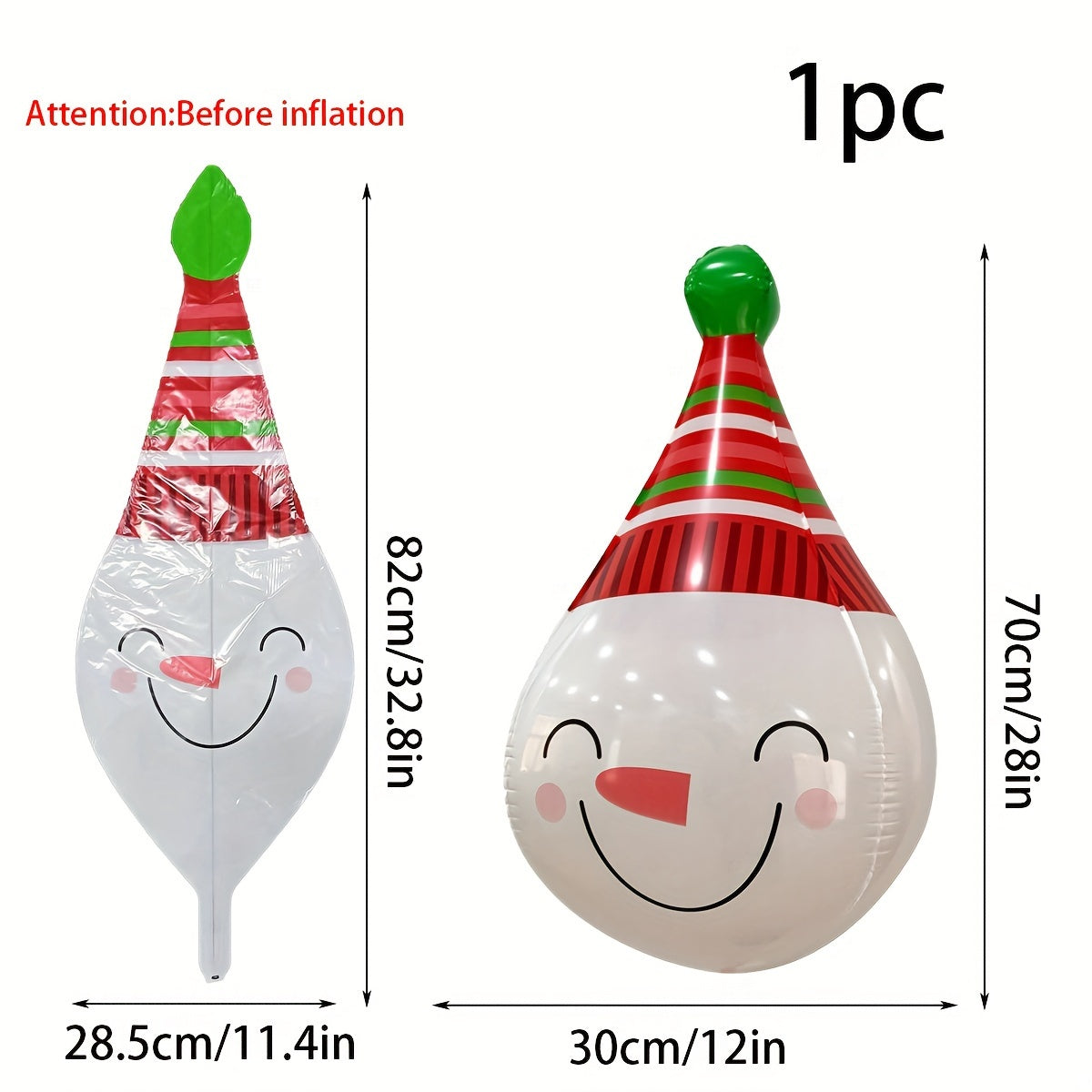 Christmas Snowman 4D Hat Balloon Smile Holiday Party Decoration Supplies