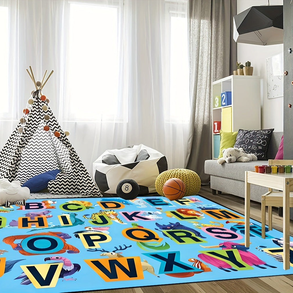Educational Play Mat for Kids ABC Numbers Animals Non Slip Machine Washable