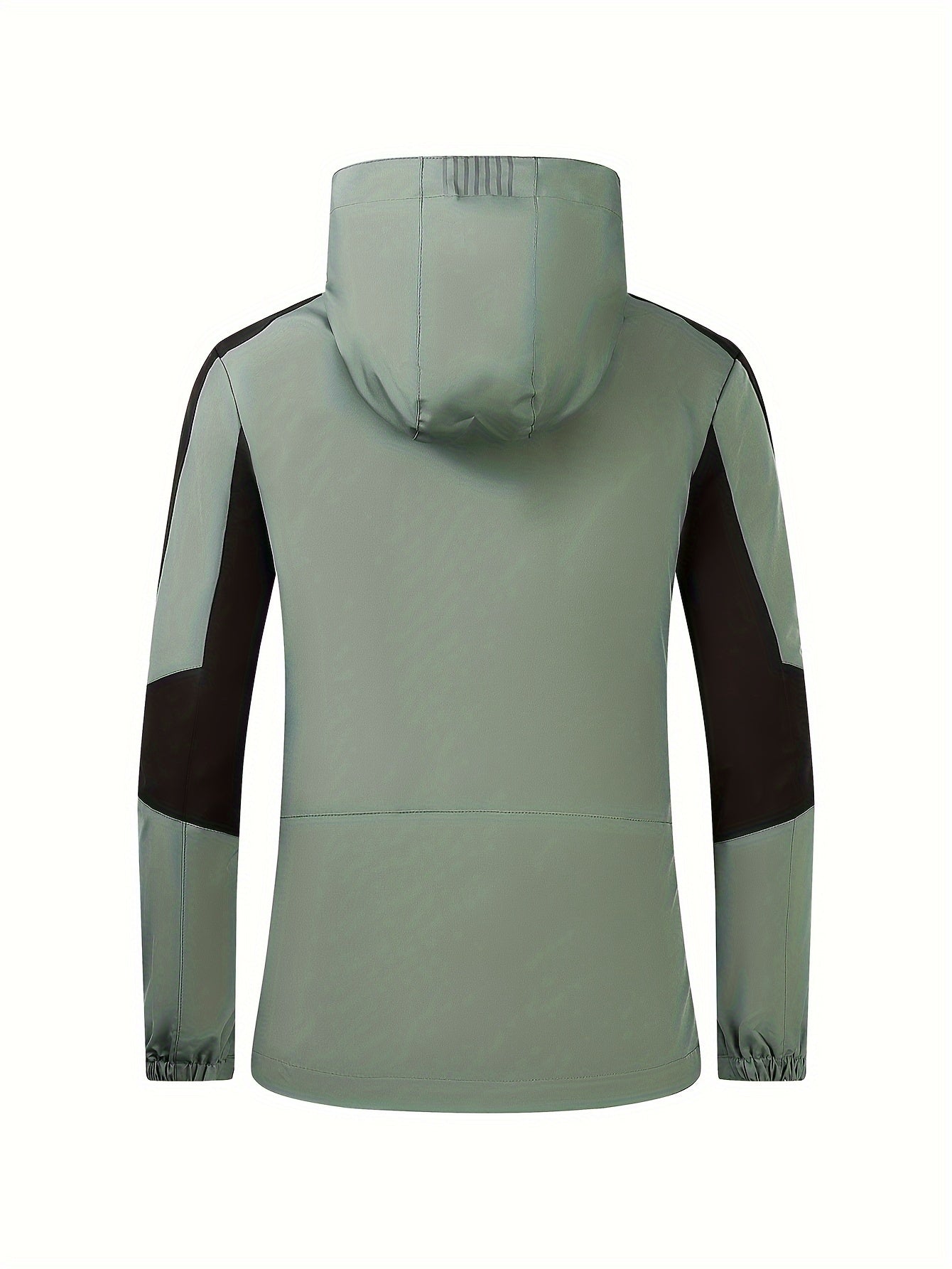 Sports Top Women's Plus Contrast Panel Zip Up Long Sleeve Windproof