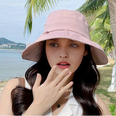 Pleated Sun Hat UV Protection Bucket Hat Adjustable Fisherman Cap